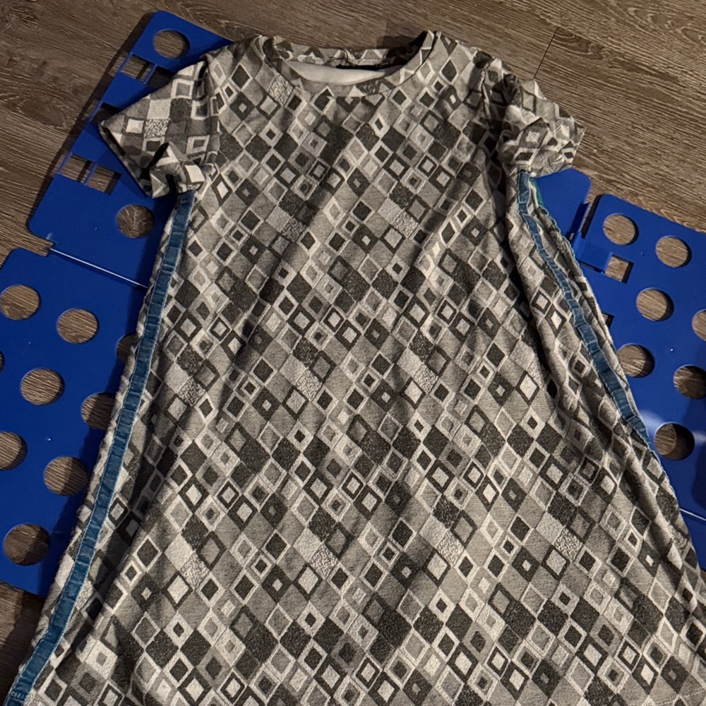 Kidpik Geometric Gray Kids Dress